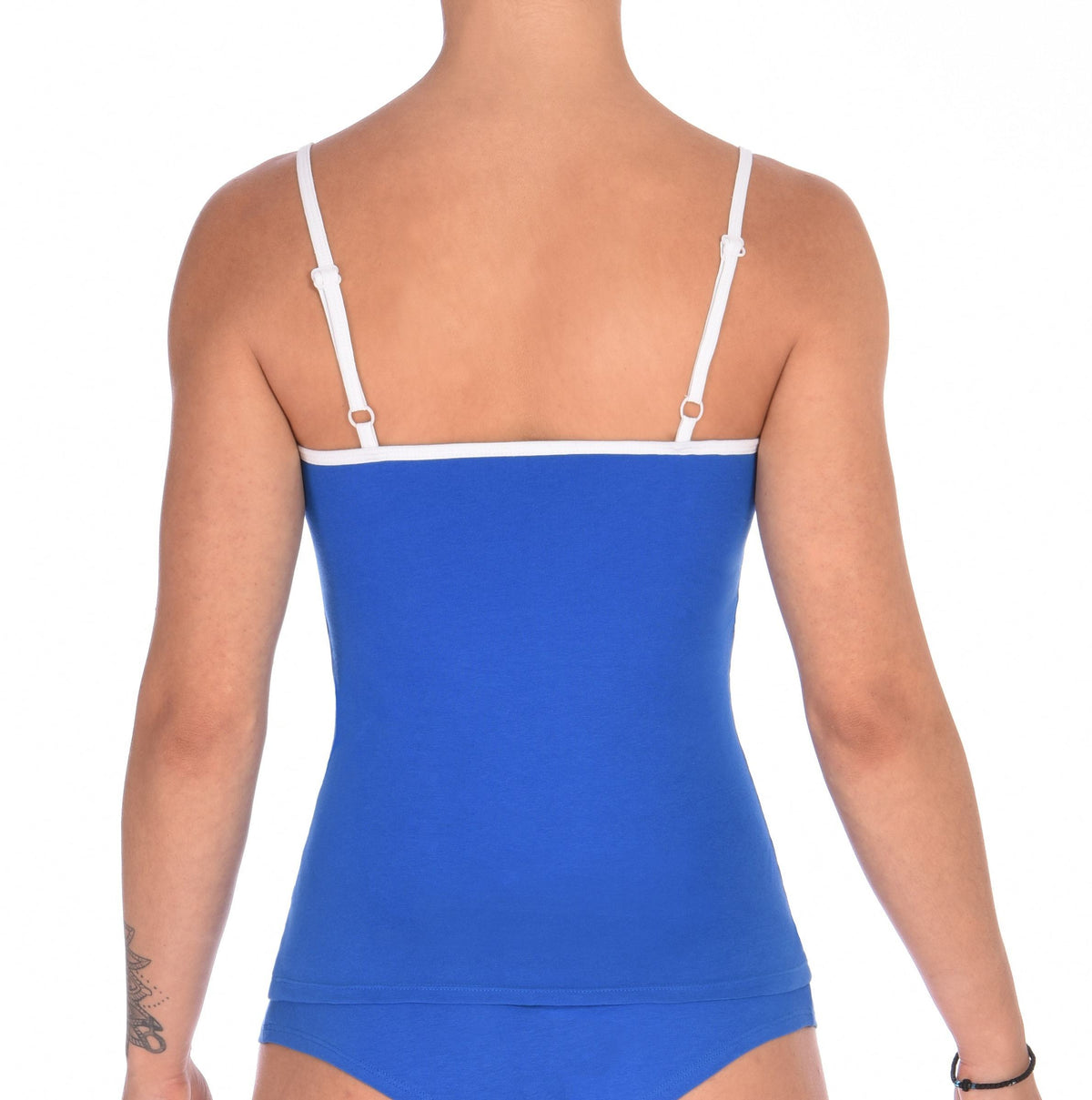Ginch Gonch Blue Lagoon camisole adjustable straps white trim front